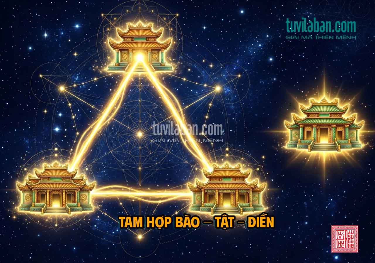 Hình ảnh minh họa: Cung Huynh Đệ Kết Hợp Cung Đối & Tam Hợp — Luận Theo Cặp