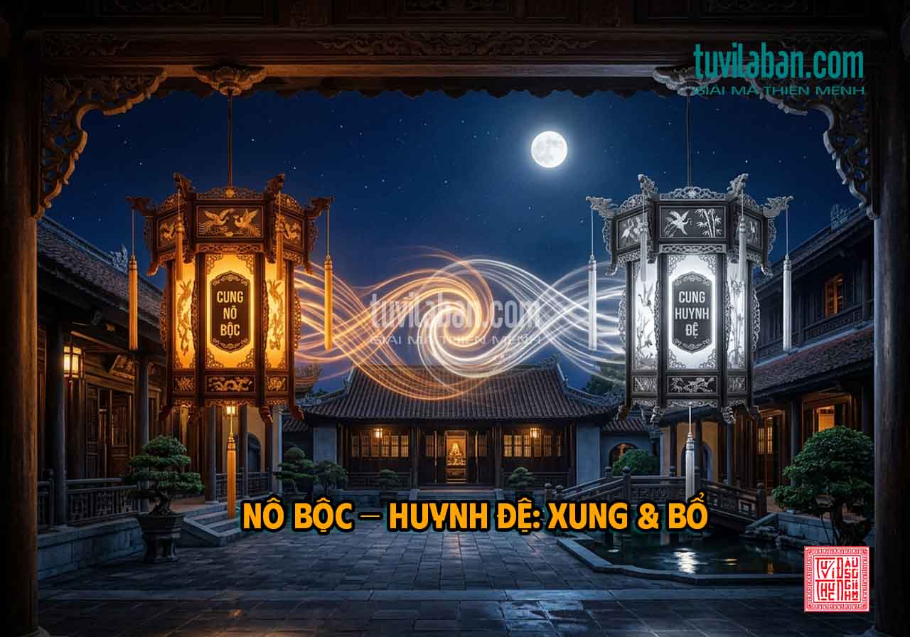 Hình ảnh minh họa: CUNG NÔ BỘC & HUYNH ĐỆ: LUẬN THEO CẶP XUNG CHIẾU