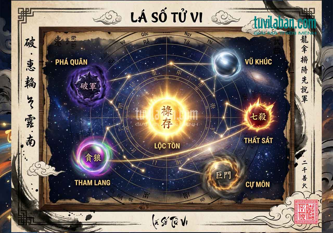 Hình ảnh minh họa: LỘC TỒN THIÊN DI Gặp Chính Tinh – Luận Giải Theo Từng Tổ Hợp