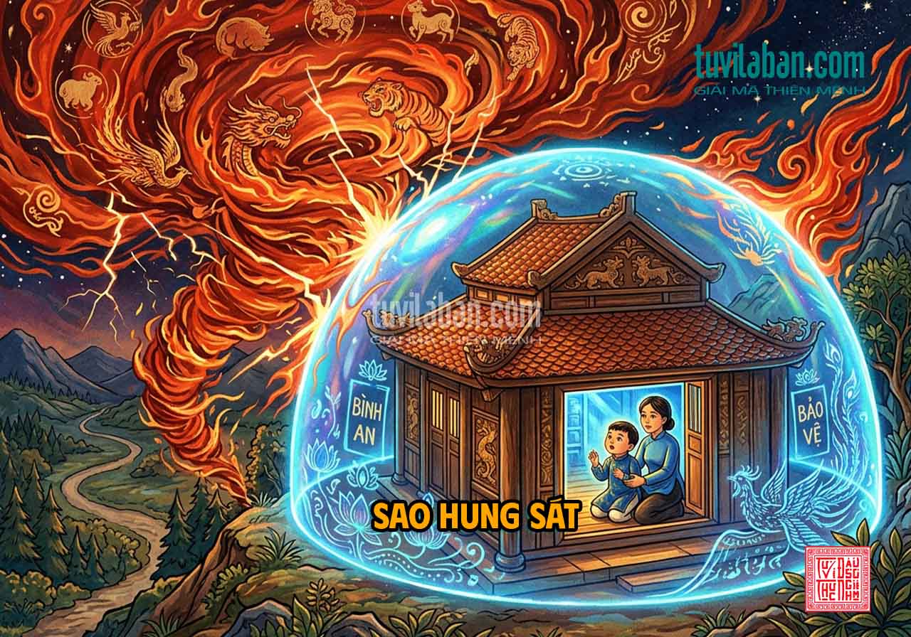 Hình ảnh minh họa: SAO HUNG SÁT TINH & CẢN TRỞ TẠI CUNG TỬ TỨC — CƠ CHẾ & GIẢI PH