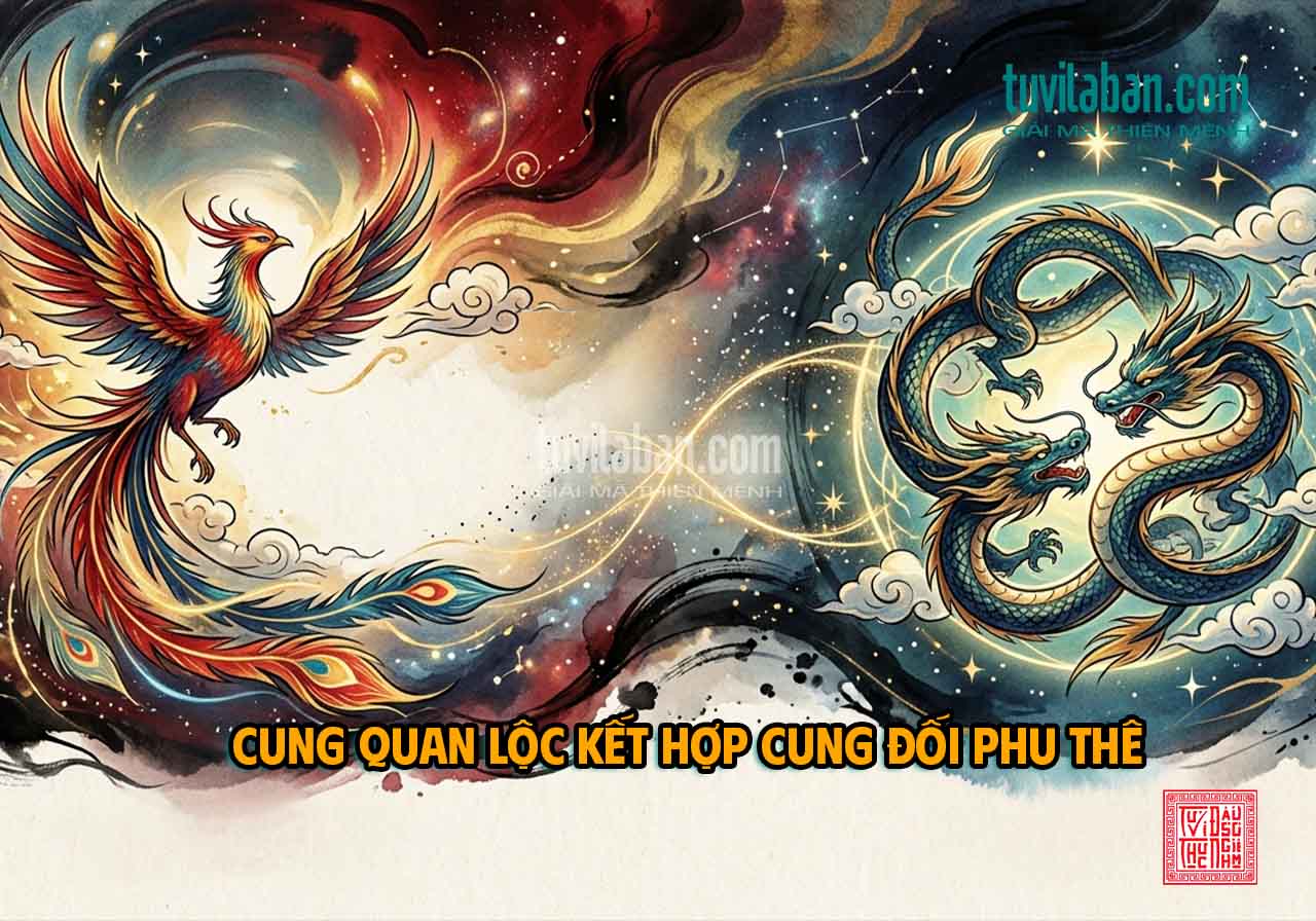 Hình ảnh minh họa: Cung Quan Lộc Kết Hợp Cung Đối Phu Thê — Luận Theo Cặp