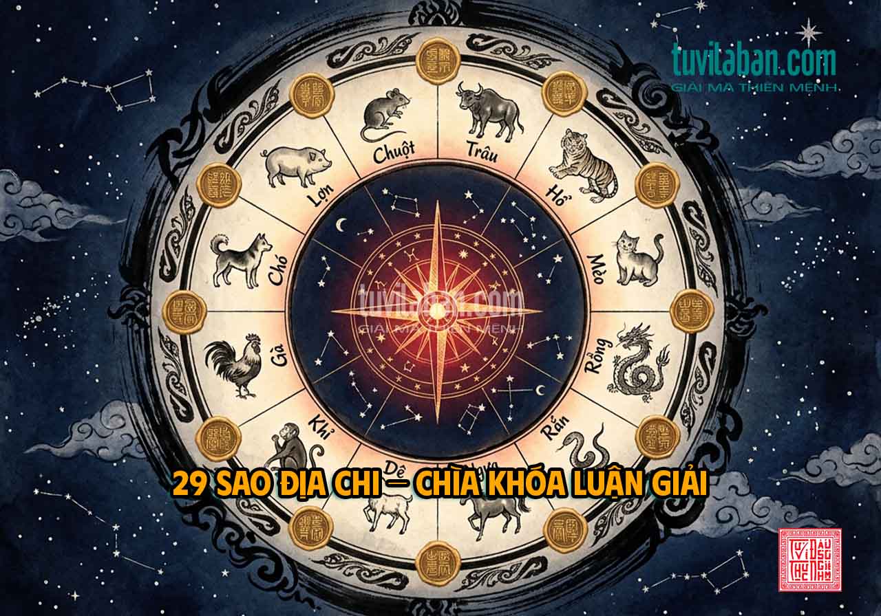 Sao Địa Chi Trong Tử Vi Đẩu Số: Giải Mã 29 Sao & Vòng Thái