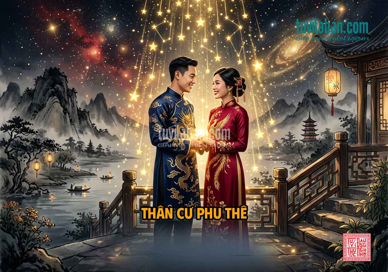 Hình ảnh minh họa: THÂN CƯ CUNG PHU THÊ — KHI SINH GIỜ TỊ HOẶC HỢI
