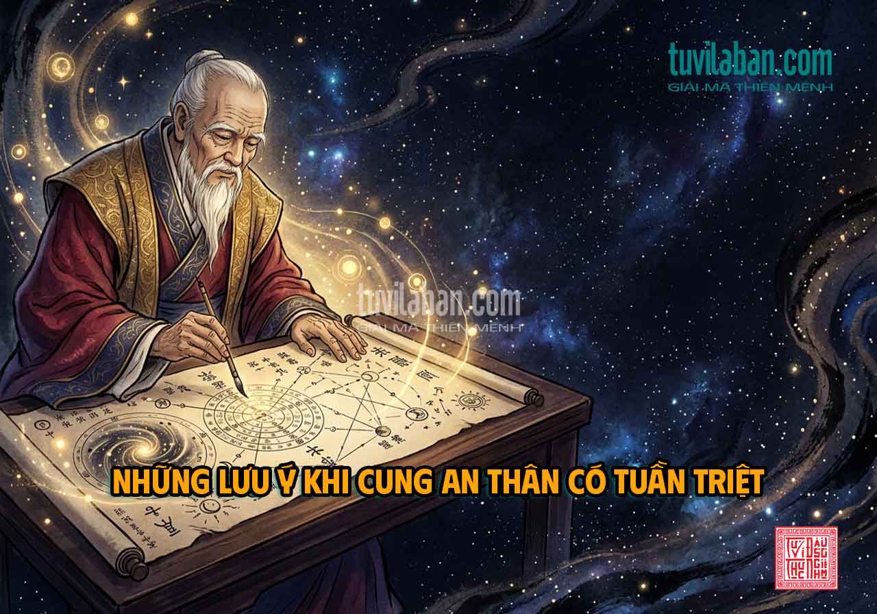 Hình ảnh minh họa: NHỮNG LƯU Ý KHI LUẬN GIẢI CUNG AN THÂN CÓ TUẦN TRIỆT