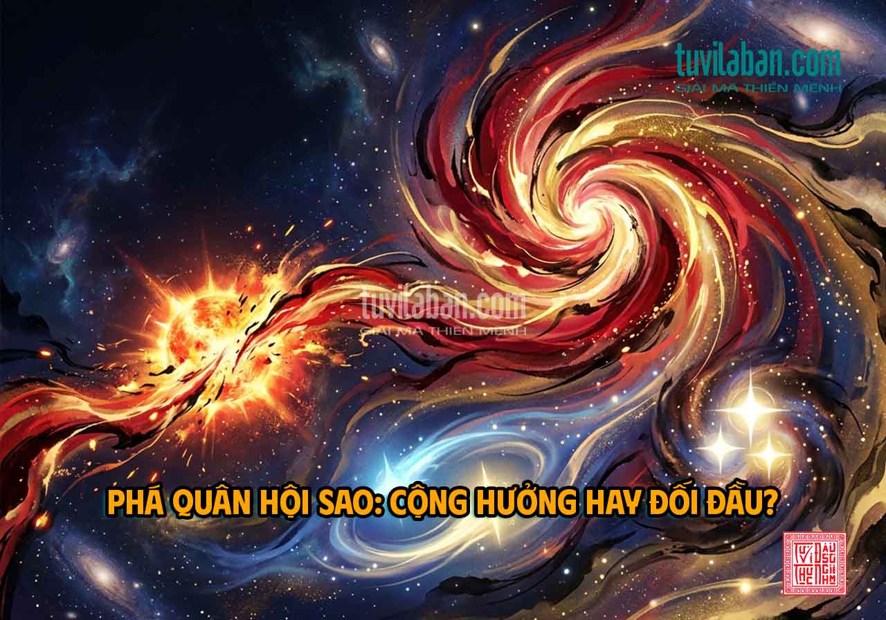 PHÁ QUÂN Gặp Sao Khác — Hội, Xung, Đồng Cung  [Intent: Compare]