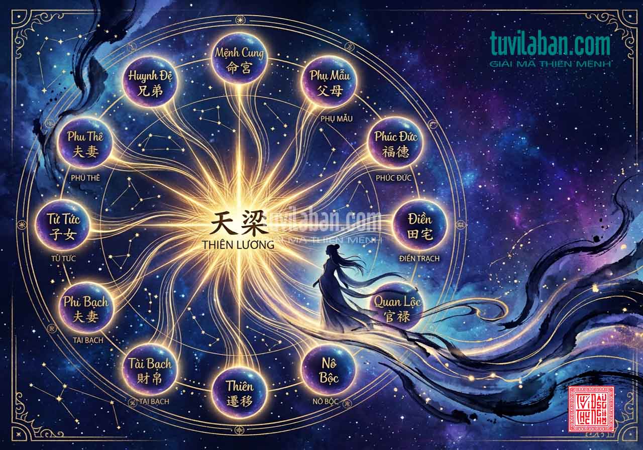 THIÊN LƯƠNG Đóng Tại Các Cung Quan Trọng Cho Nữ Mệnh