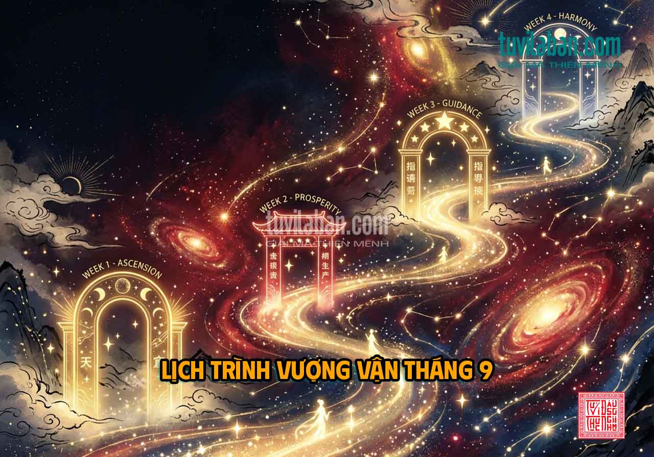 LỊCH TRÌNH VƯỢNG VẬN THEO TUẦN TRONG THÁNG 9 ÂM LỊCH