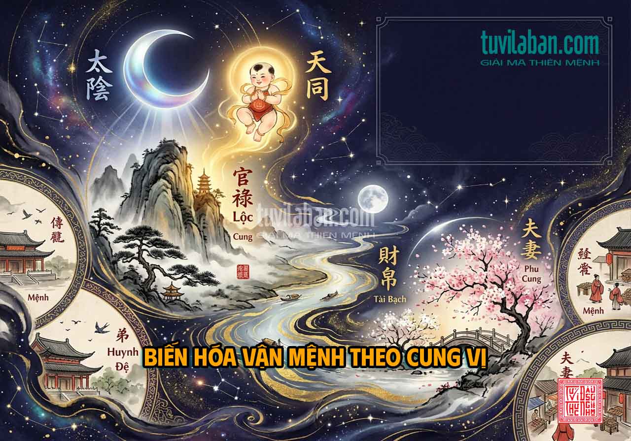 THÁI ÂM THIÊN ĐỒNG Đóng Tại Từng Cung — Biểu Hiện Có Điều Kiện