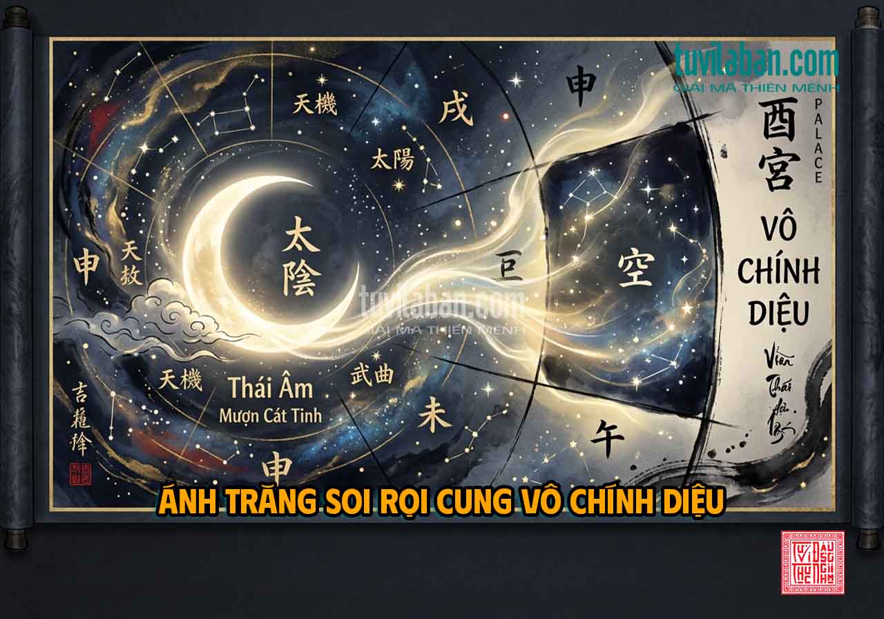 THÁI ÂM Tọa Quan Lộc — Ảnh Hưởng Đến Các Cung Vô Chính Diệu Liên Quan