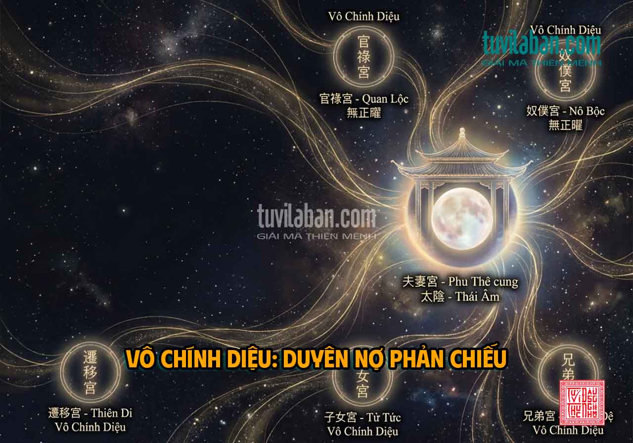 THÁI ÂM Tọa PHU THÊ — Ảnh Hưởng Đến Các Cung Vô Chính Diệu Liên Quan