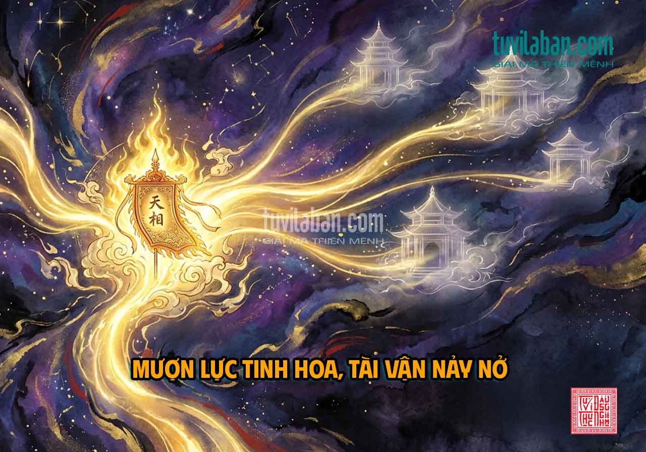 THIÊN TƯỚNG Tọa Tài Bạch — Ảnh Hưởng Đến Các Cung Vô Chính Diệu