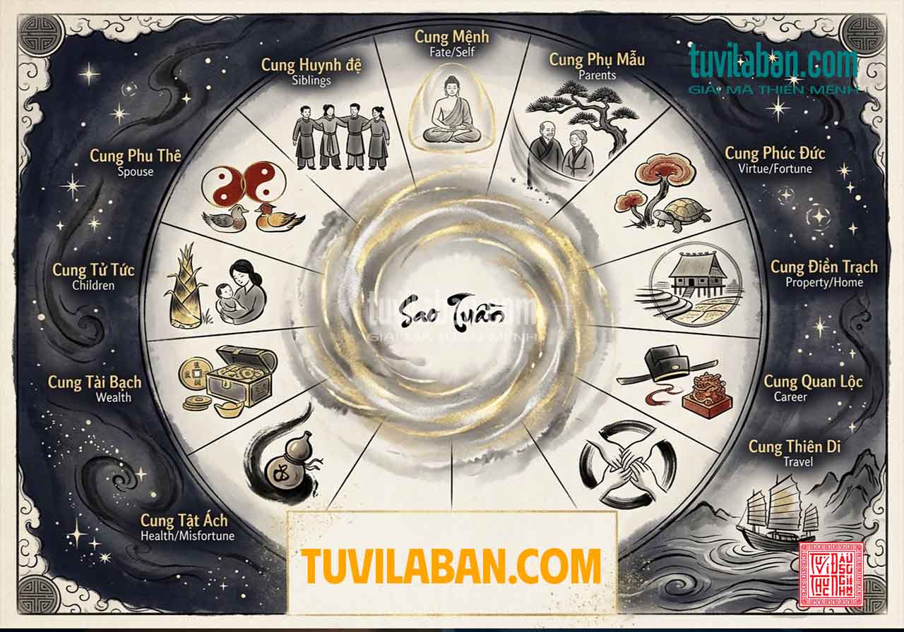SAO TUẦN Đóng Tại Từng Cung — Biểu Hiện Có Điều Kiện