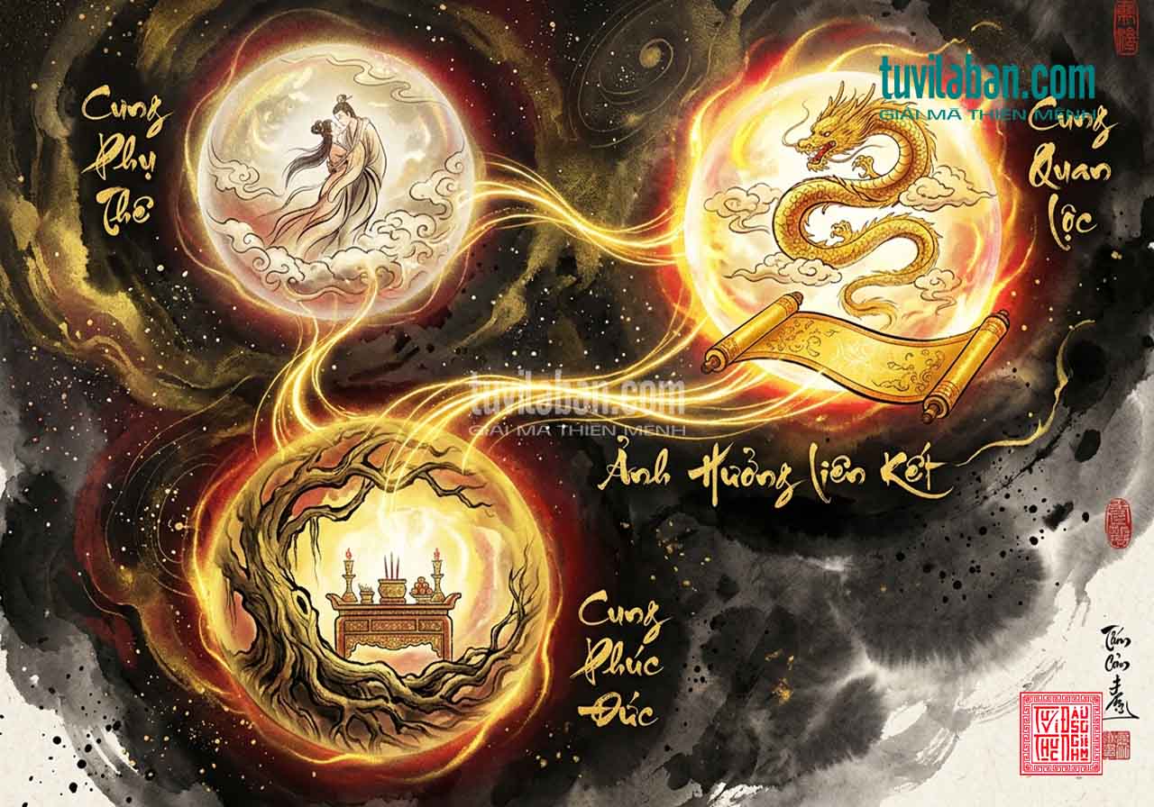 Ảnh Hưởng Liên Kết: Cung Quan Lộc & Cung Phúc Đức