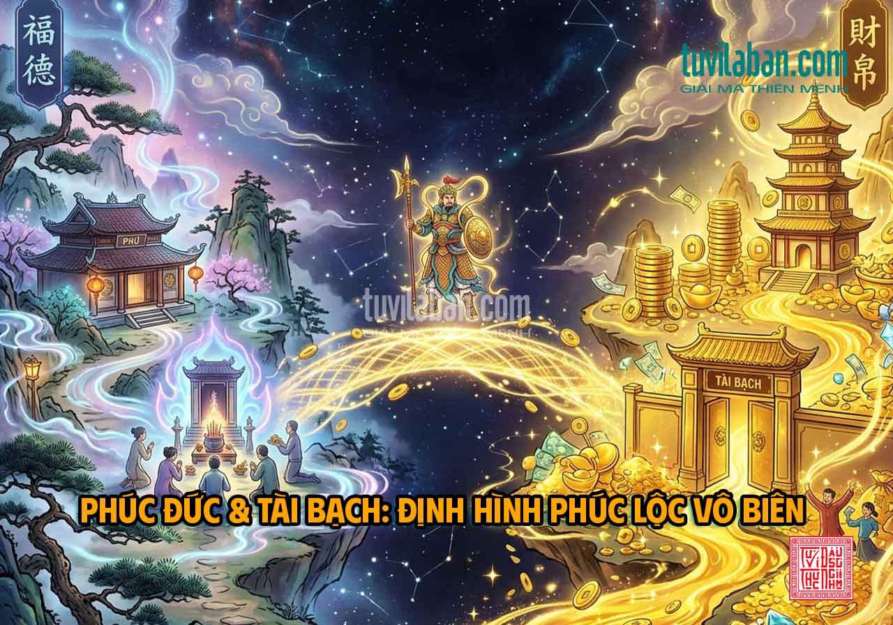 CUNG PHÚC ĐỨC & TÀI BẠCH — MỐI QUAN HỆ XUNG CHIẾU ĐỊNH HÌNH PHÚC LỘC