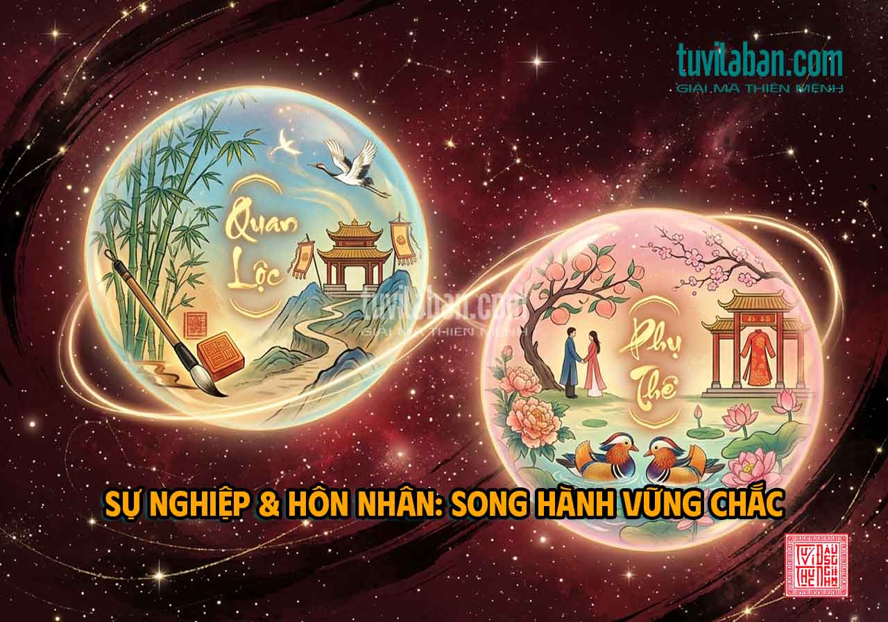 CUNG QUAN LỘC (THIÊN TƯỚNG) KẾT HỢP CUNG PHU THÊ (PHÁ QUÂN) — LUẬN THE
