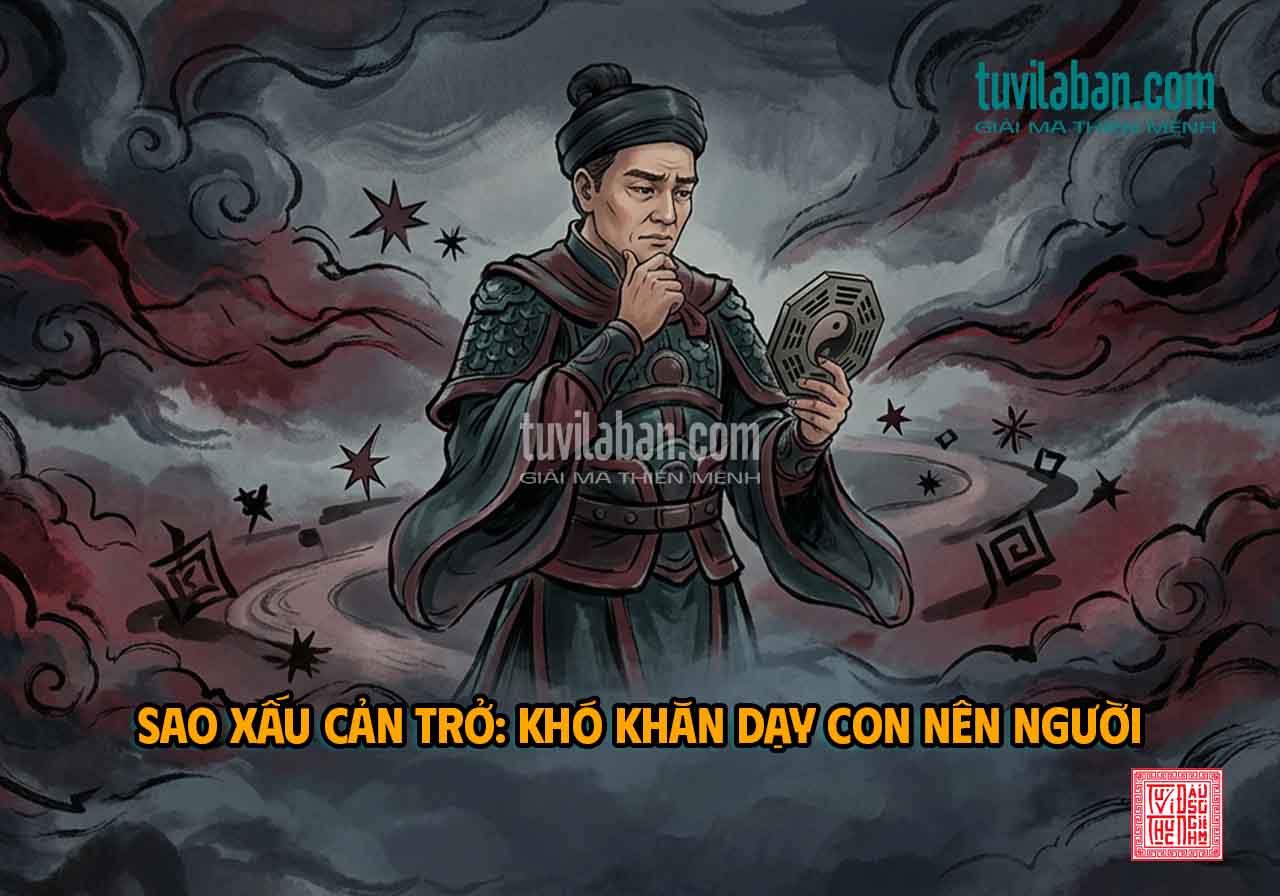 THIÊN TƯỚNG TỌA TỬ TỨC GẶP SAO HẠN CHẾ