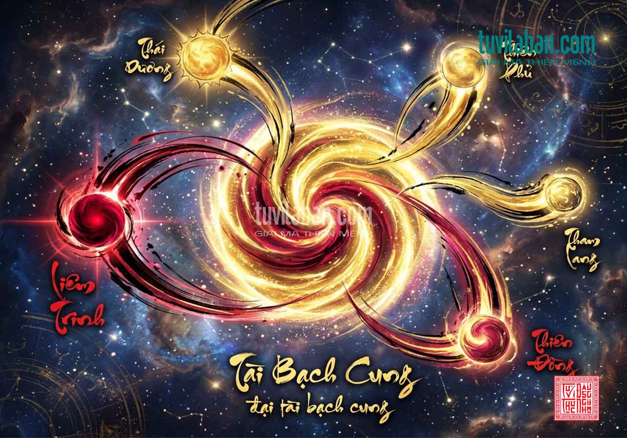 LIÊM TRINH Gặp Sao Khác Tại Tài Bạch — Hội, Xung, Đồng Cung