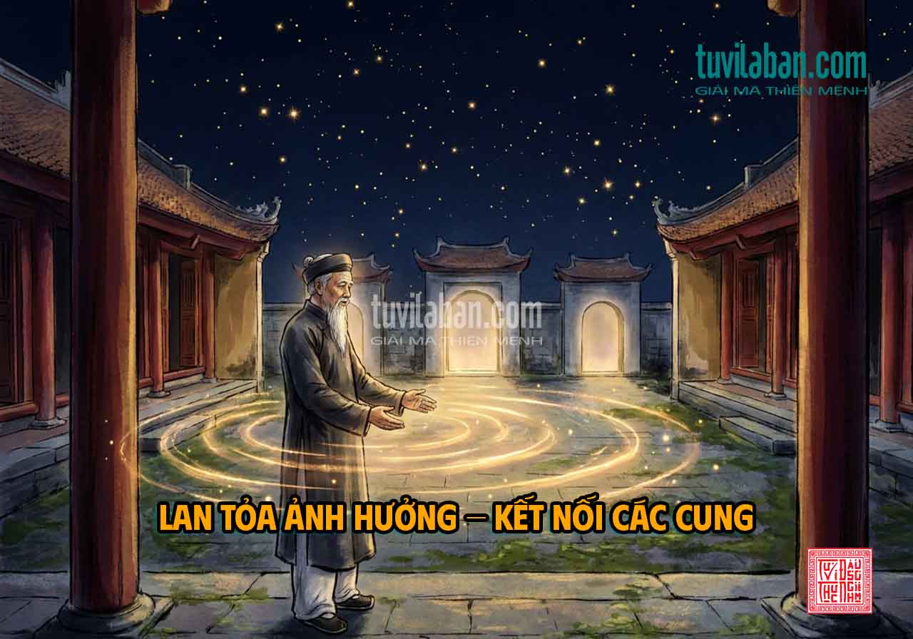 THIÊN PHỦ TỌA QUAN LỘC — ẢNH HƯỞNG ĐẾN CÁC CUNG VÔ CHÍNH DIỆU
