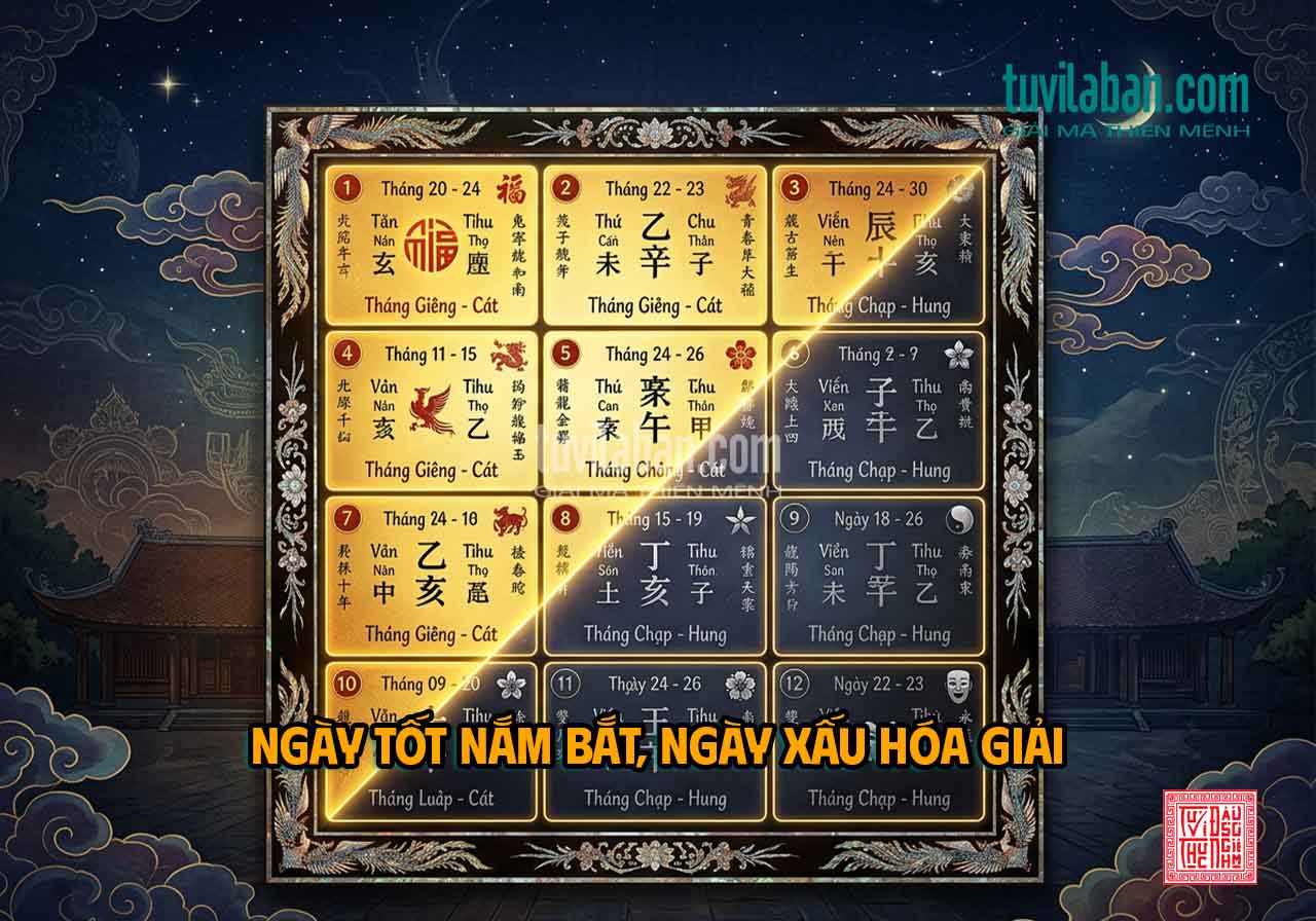 NGÀY TỐT – XẤU THÁNG CANH TÝ CHO TUỔI TÝ